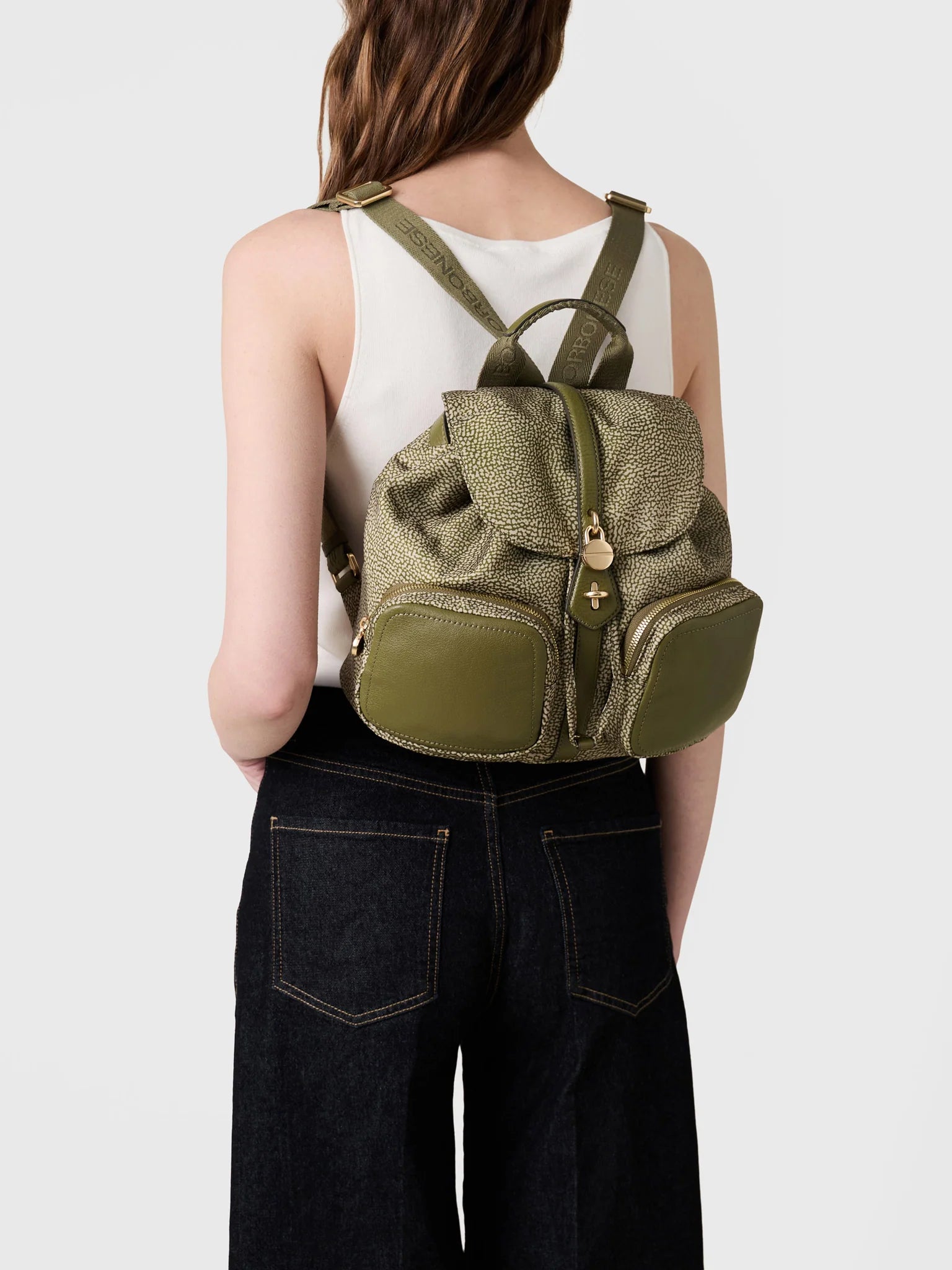 ZAINO MEDIO CON TASCHE - Olive