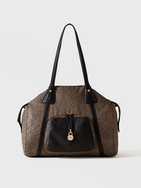 POCHE SHOPPING BAG MEDIUM - Natural OP/Black