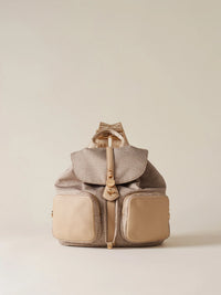 ZAINO MEDIO CON TASCHE - Sand
