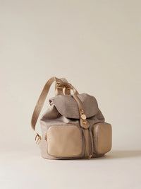 ZAINO MEDIO CON TASCHE - Sand
