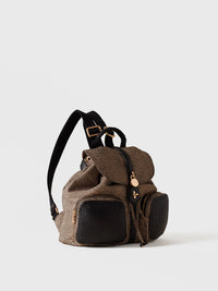 MITTLERER RUCKSACK MIT TASCHEN - Olive