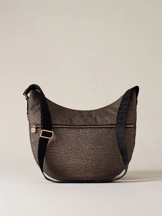 LUNA BAG MEDIUM IN JET - Op Natural/Black