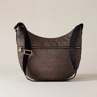 LUNA BAG MEDIUM IN JET - Op Natural/Black