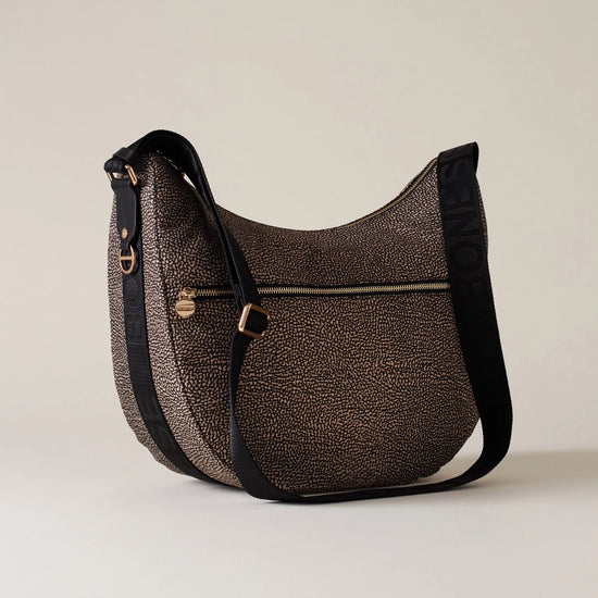 LUNA BAG MEDIUM IN JET - Op Natural/Black